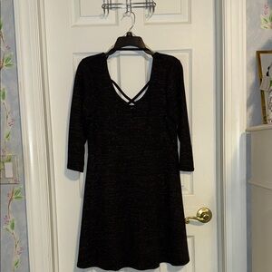 Three Hearts Elegant Black Long Sleeve Dress